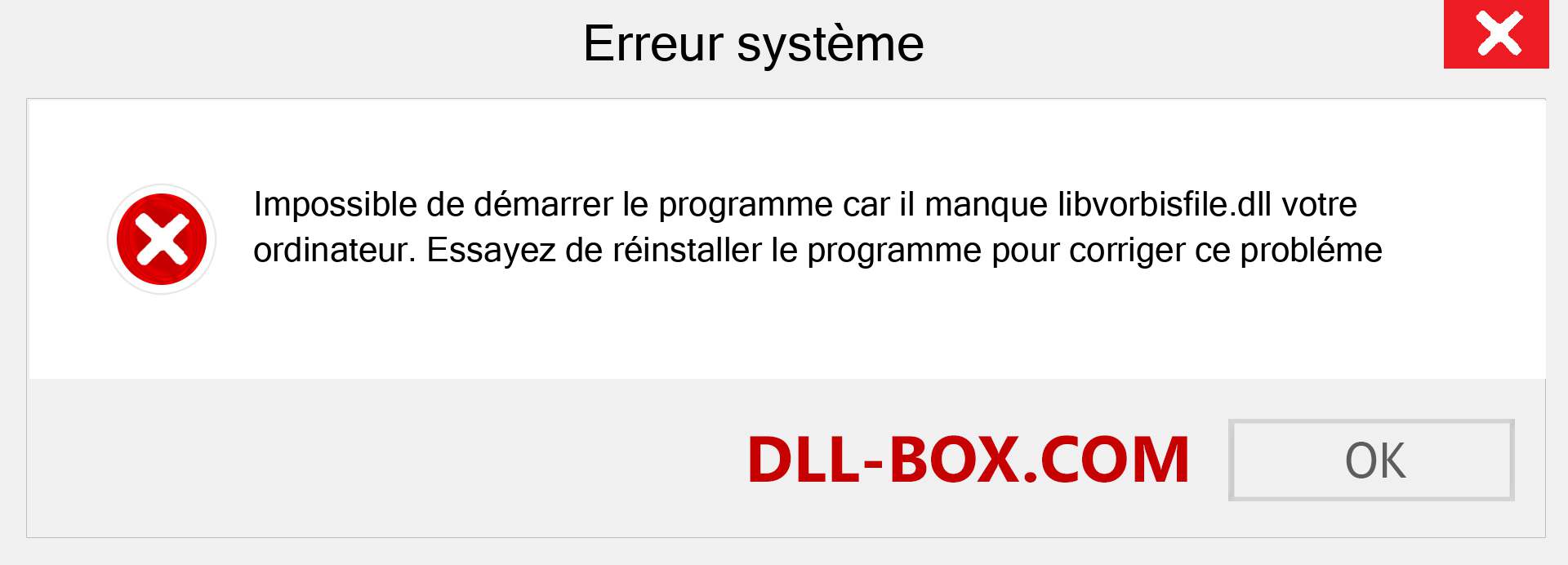 Le fichier libvorbisfile.dll est manquant ?. Télécharger pour Windows 7, 8, 10 - Correction de l'erreur manquante libvorbisfile dll sur Windows, photos, images